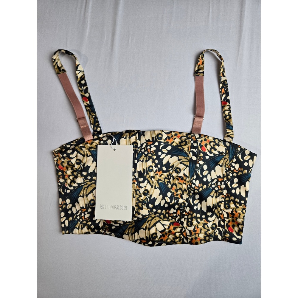 Wildfang The Empower 6-Way Corset Top Butterfly Print WN7500/X Small NWT